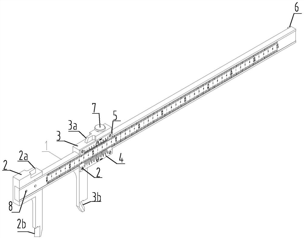 Inclined conical surface length measuring tool