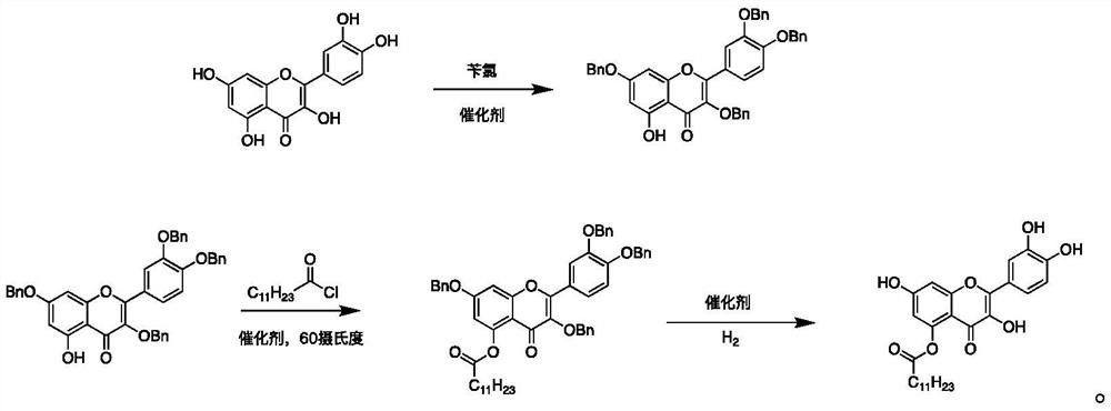 A kind of quercetin derivative and preparation method thereof