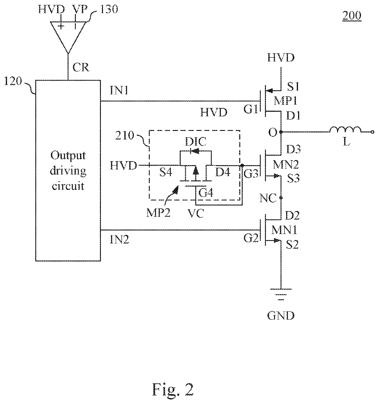 Output circuit having voltage-withstanding mechanism