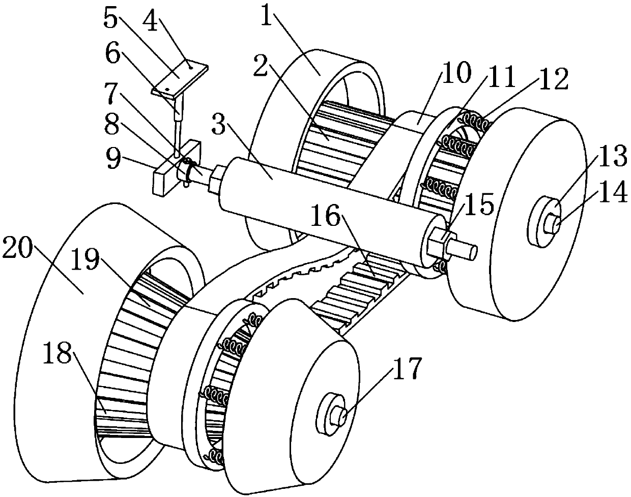 Continuously variable transmission device of transmission wheel