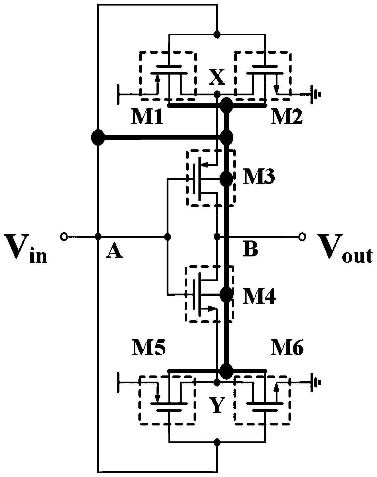 Ultra-low voltage cold start oscillator delay unit based on deep trap MOS tube
