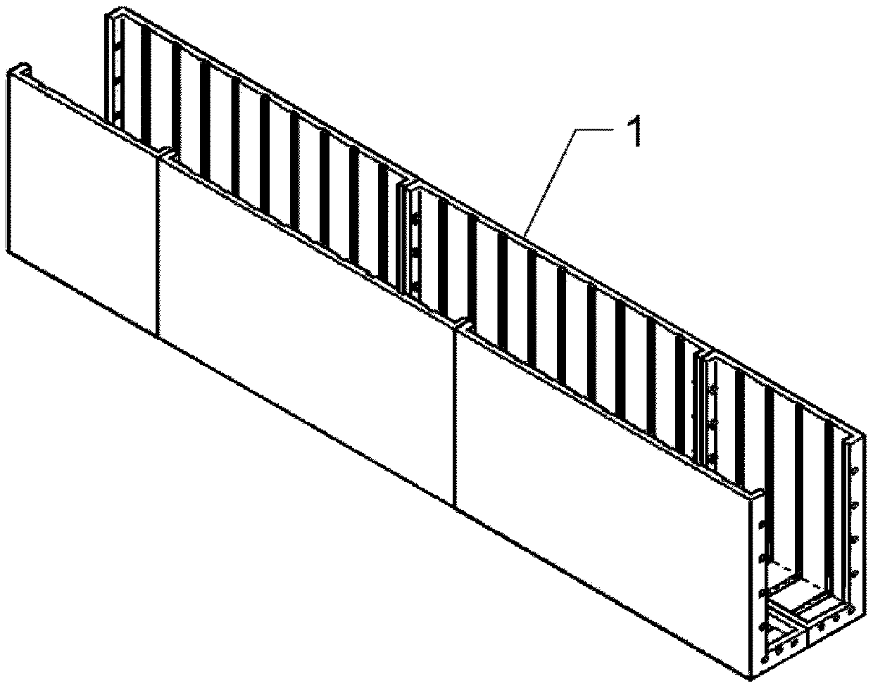 A bolt-connected assembleable anti-crack and anti-seepage permanent beam formwork