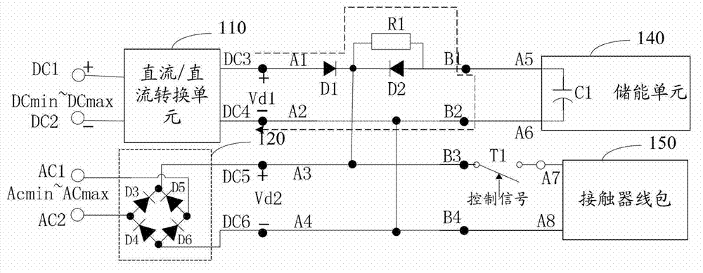 Power supply circuit of contactor coil