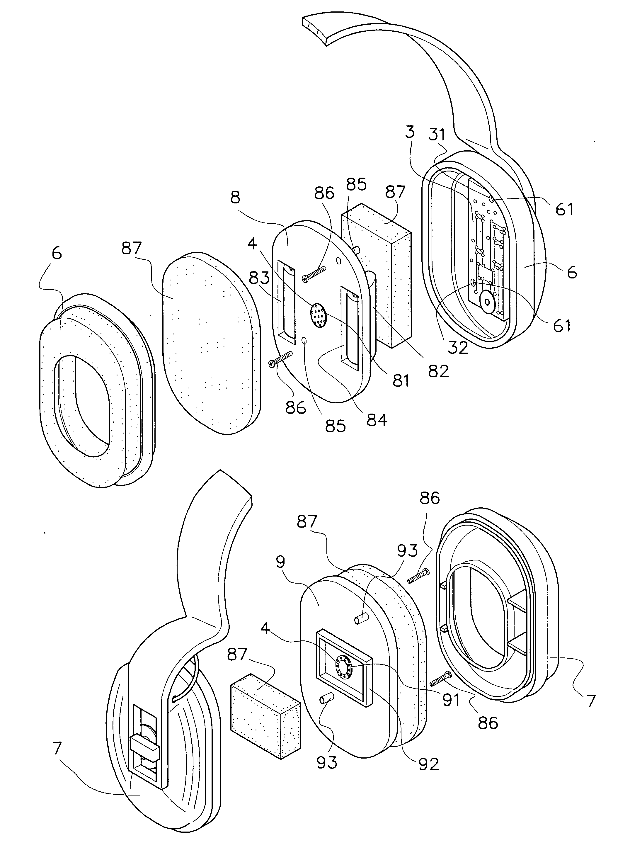 Earmuff structure for headset or ear protector