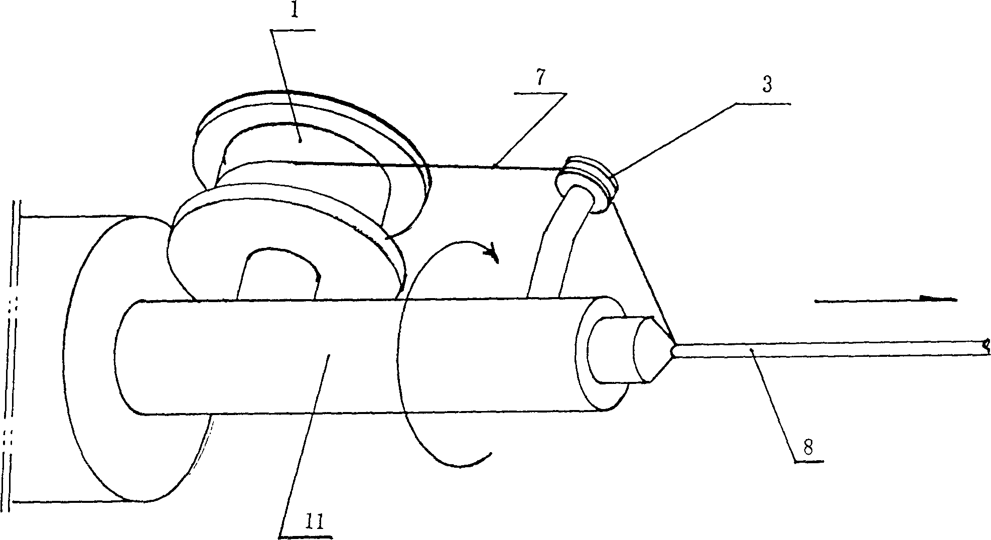 Method and its device for high speed winding metal wire on core wire