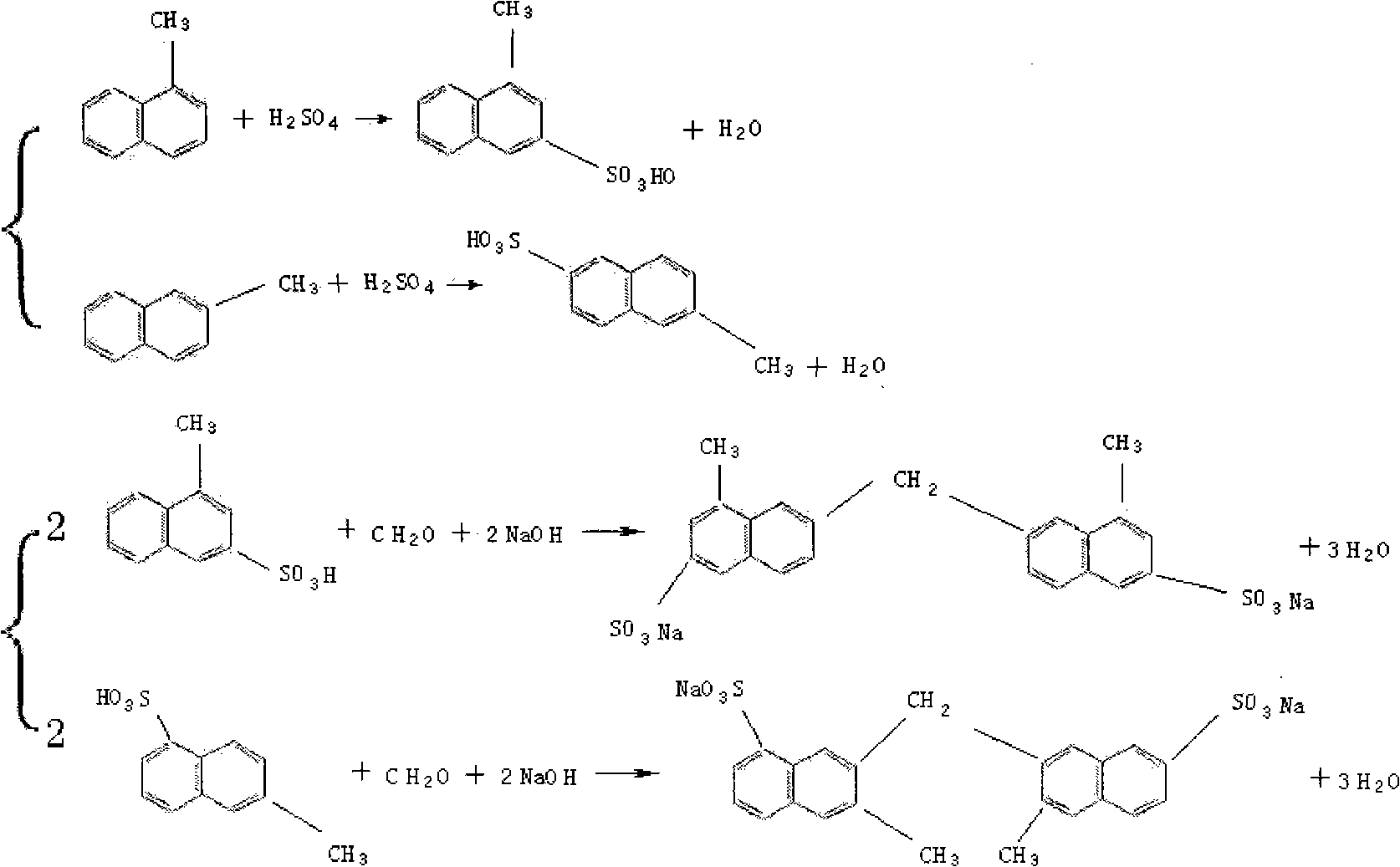 Non-quinoline dispersant MF and production process