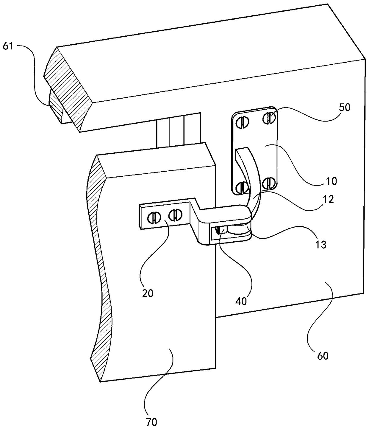 Special side hung door unlatching device for building decoration with bearing