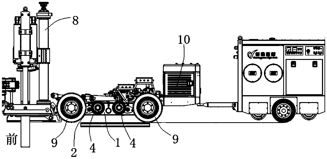 Track wheel lifting device and wheel type drilling machine