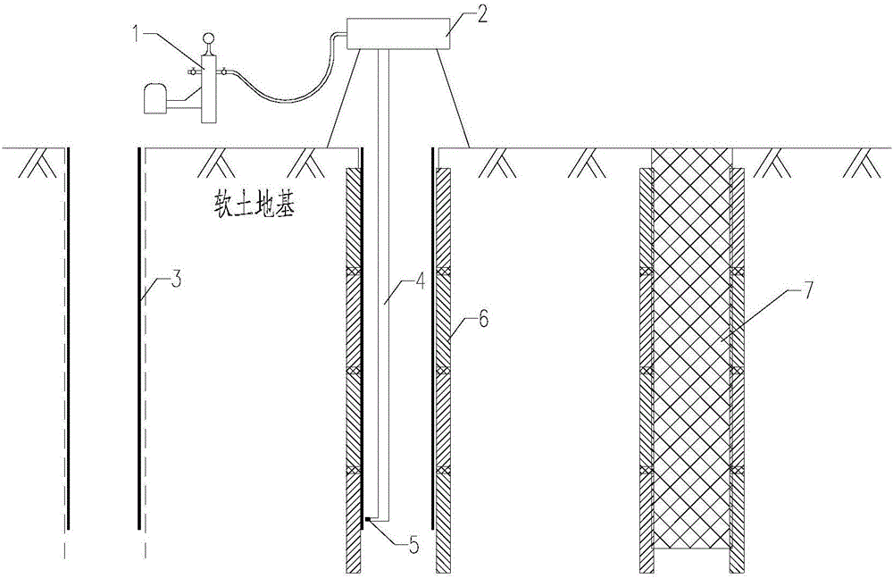 Equipment and method for improving bearing capacity of cast-in-place pile under soft soil foundation condition
