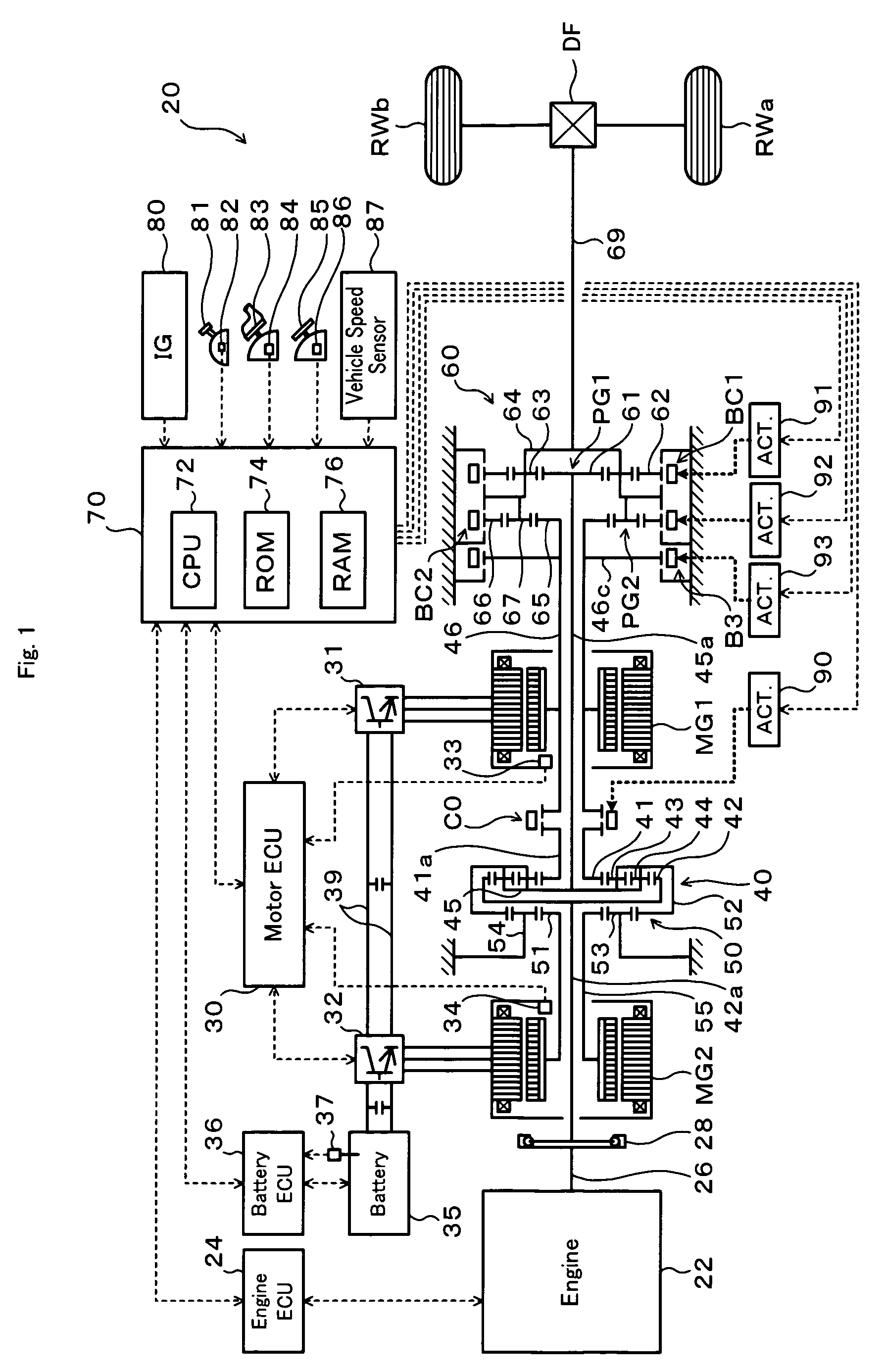 Power output apparatus and hybrid vehicle equipped with power output apparatus