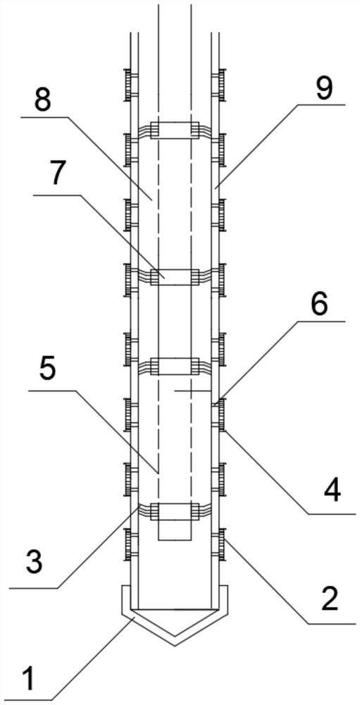 Same-hole layered simultaneous-grouting cement soil condensate generating device