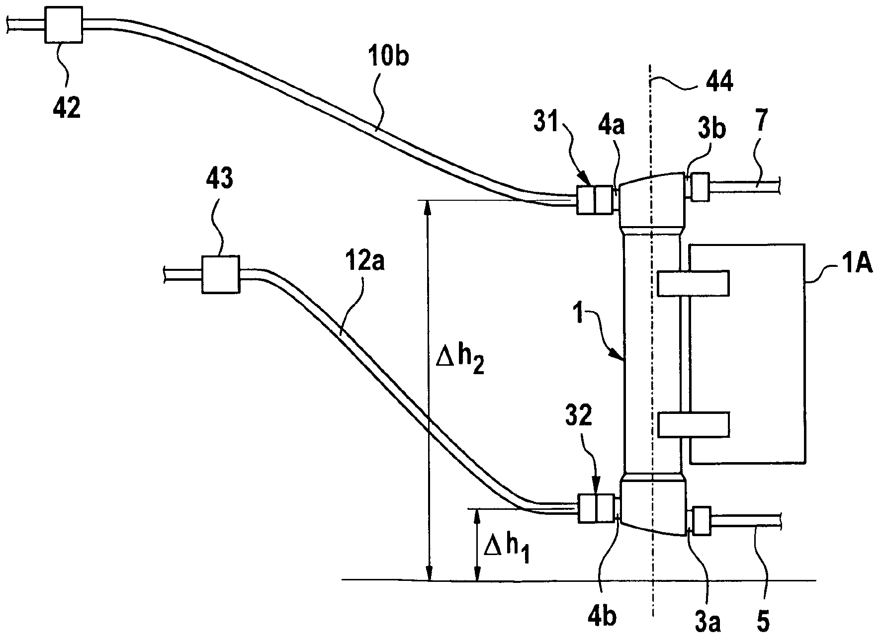 Device and method for monitoring connection of blood treatment unit to liquid system of extracorporeal blood treatment device