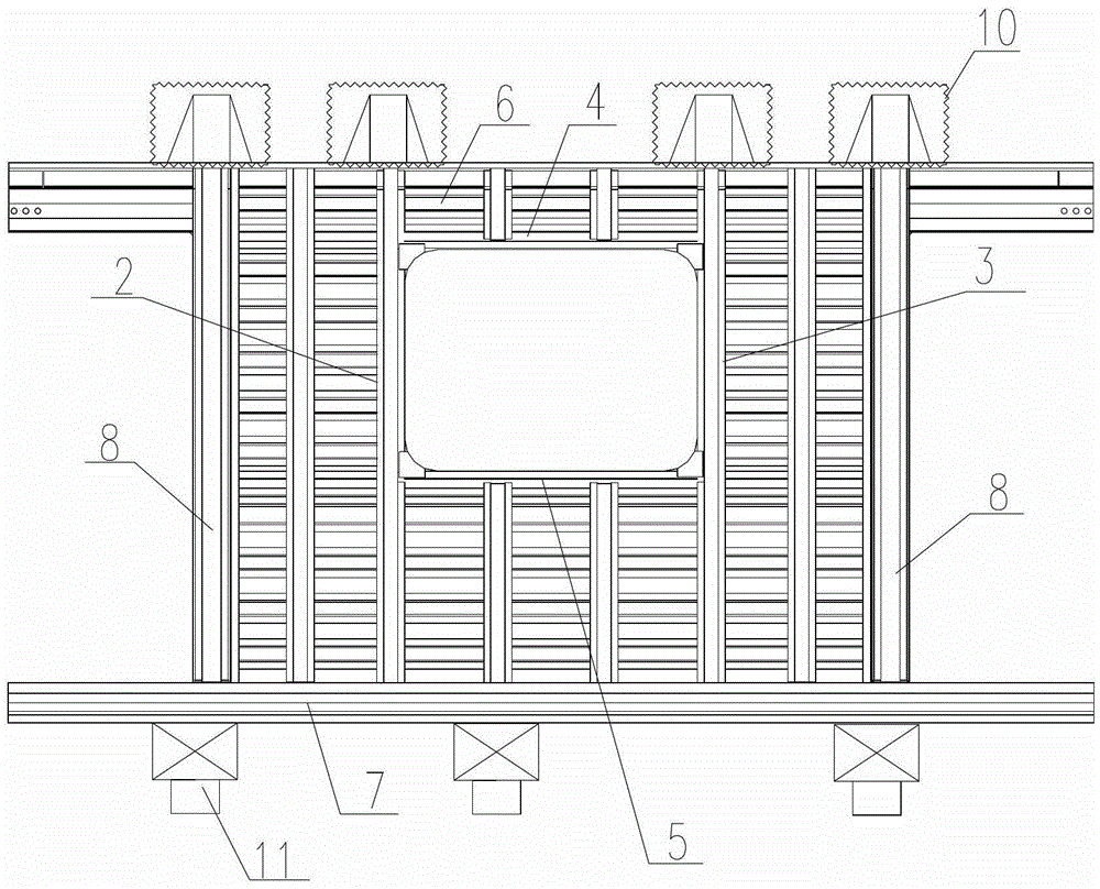 Fatigue test method and device for large parts of rail vehicle body structure