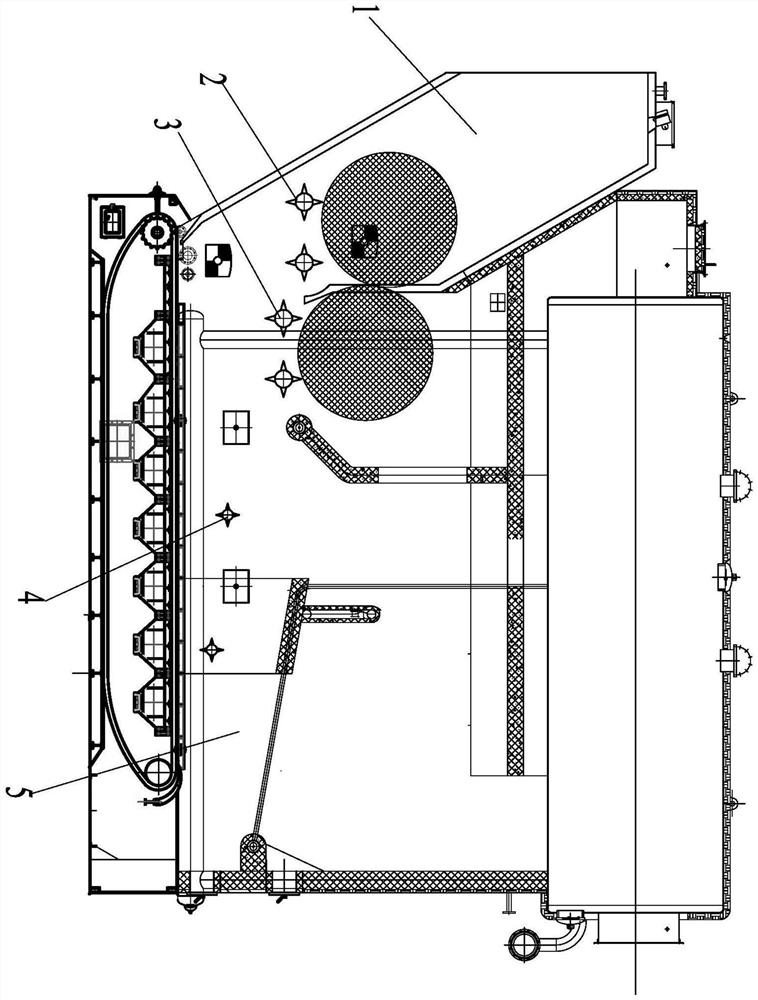 Straw bundle burning direct-fired biomass boiler with in-boiler drying function