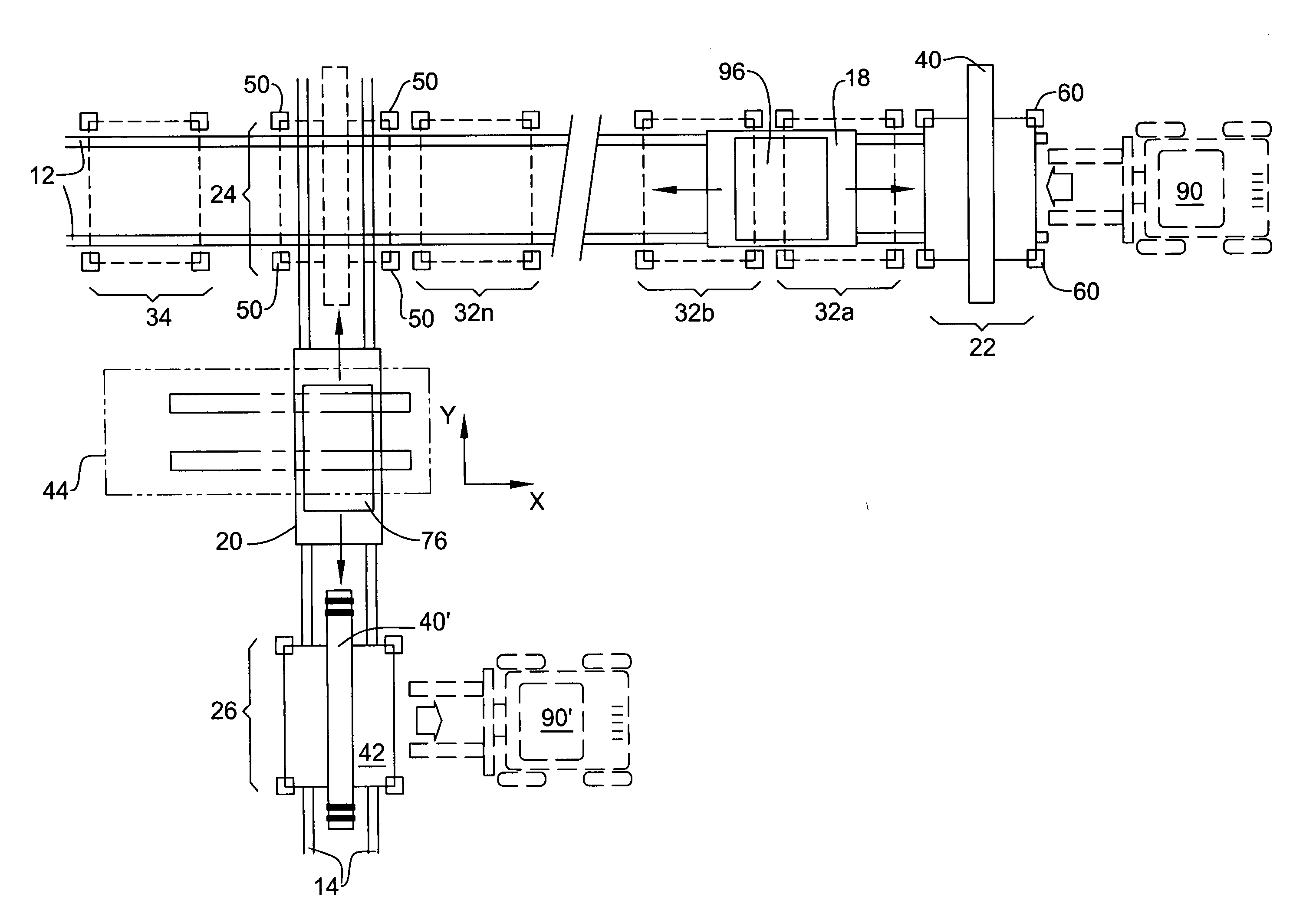 System and machine for strapping articles