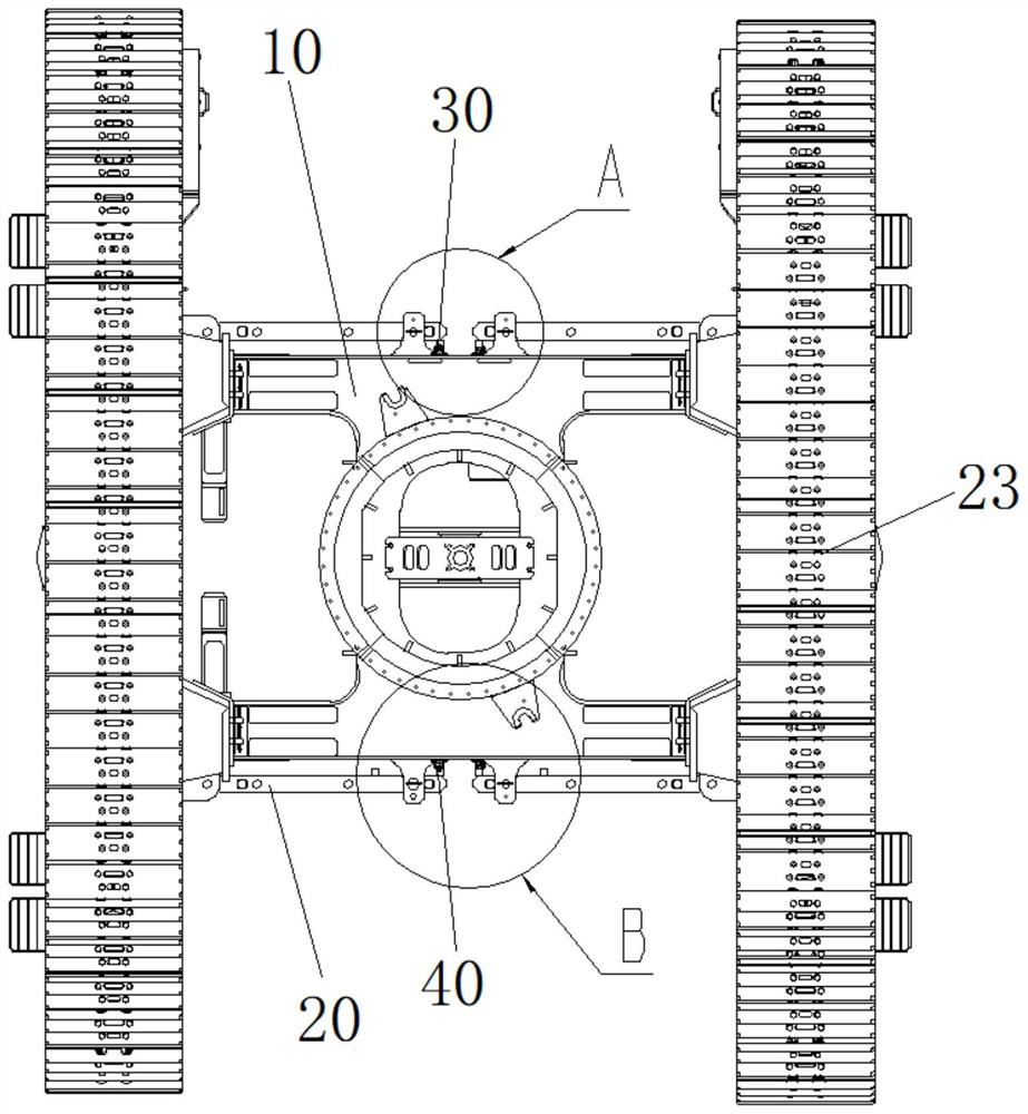 A crawler frame telescopic detection device and a crawler frame