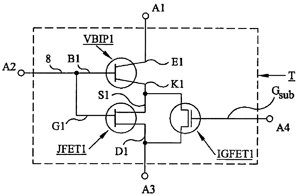 Lateral bipolar field effect mode hybrid transistor and method for operating the same