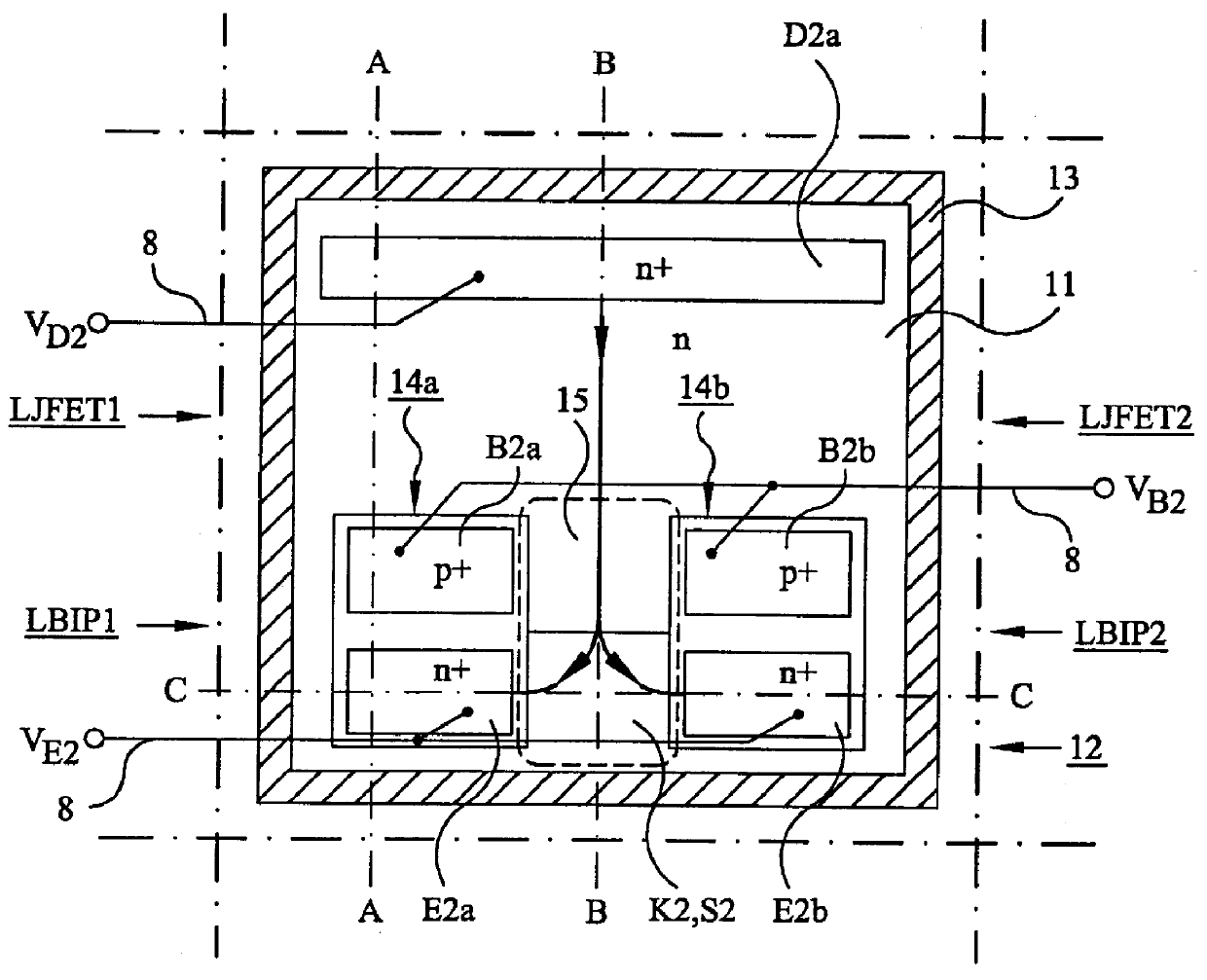 Lateral bipolar field effect mode hybrid transistor and method for operating the same