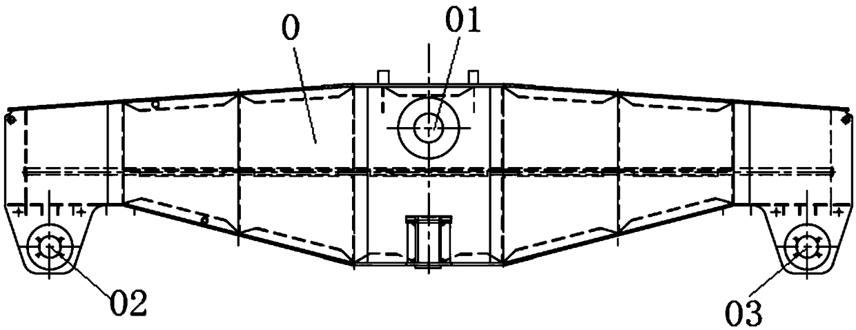 Shaft hole machining method for walking balance beam of crane