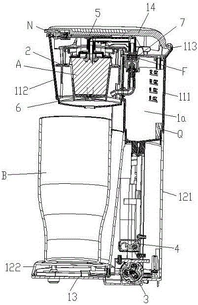 Brewing structure of capsule coffee maker