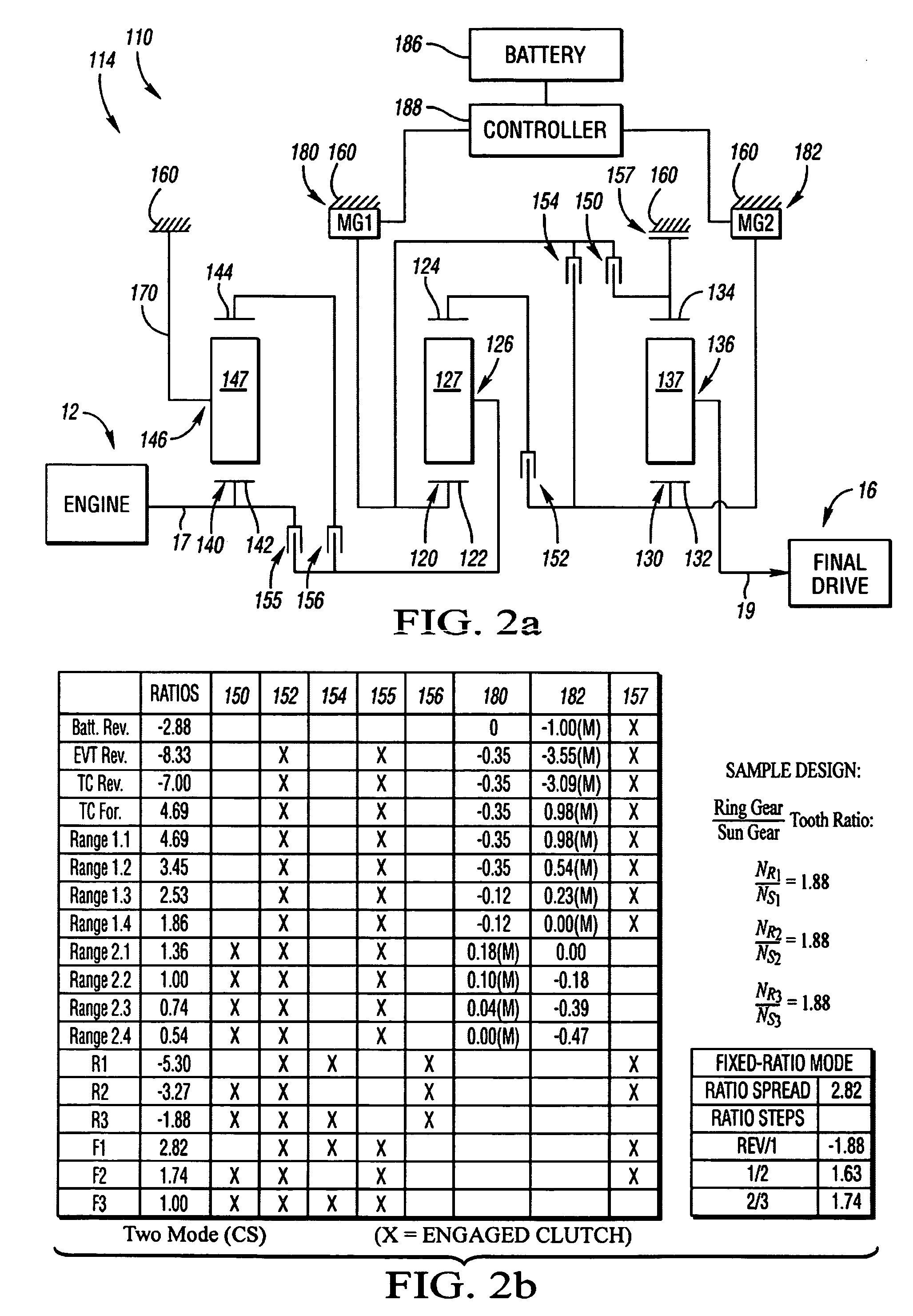 Electrically variable transmission having at least three planetary gear sets and one fixed interconnection