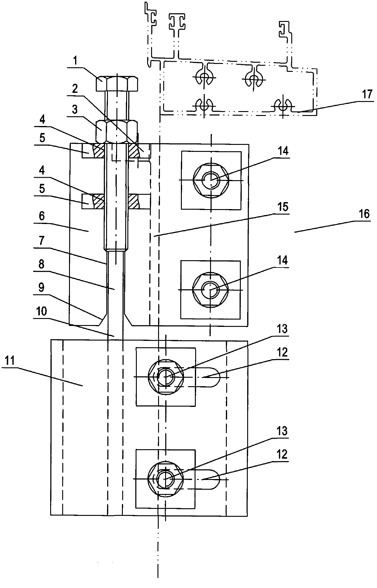 Force bearing device three-dimensionally adjusted and positioned by unitized curtain wall