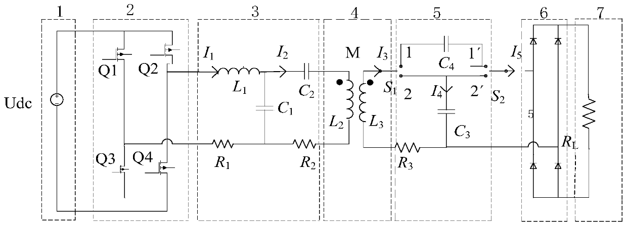 Constant current-constant voltage secondary automatic switching circuit and resonant wireless electric energy transmission system