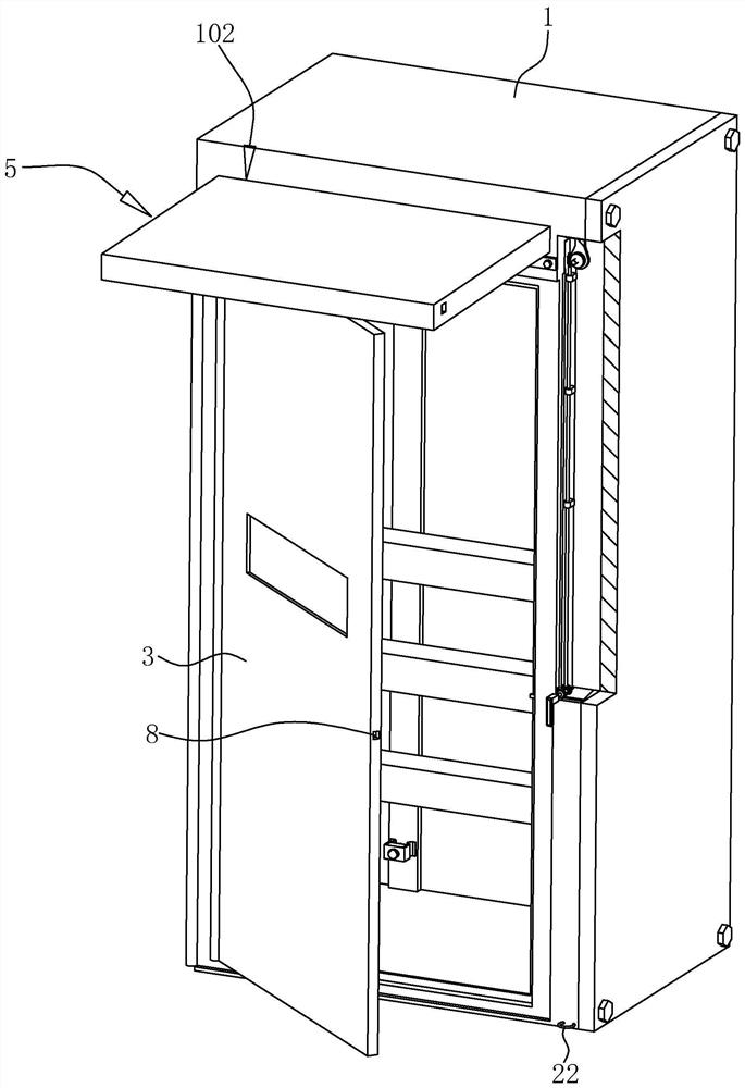An outdoor power distribution cabinet