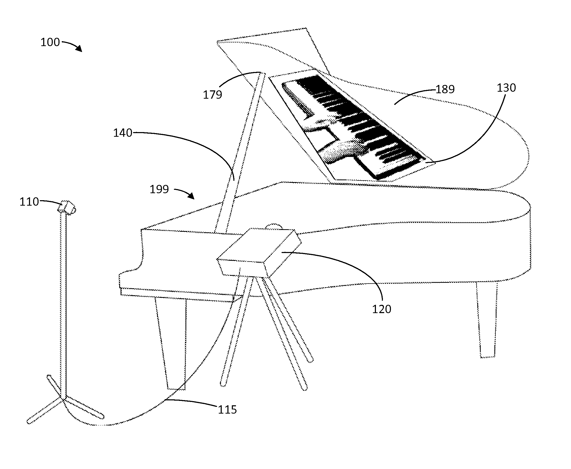 Piano systems and methods for the enhanced display of the hands of a pianist