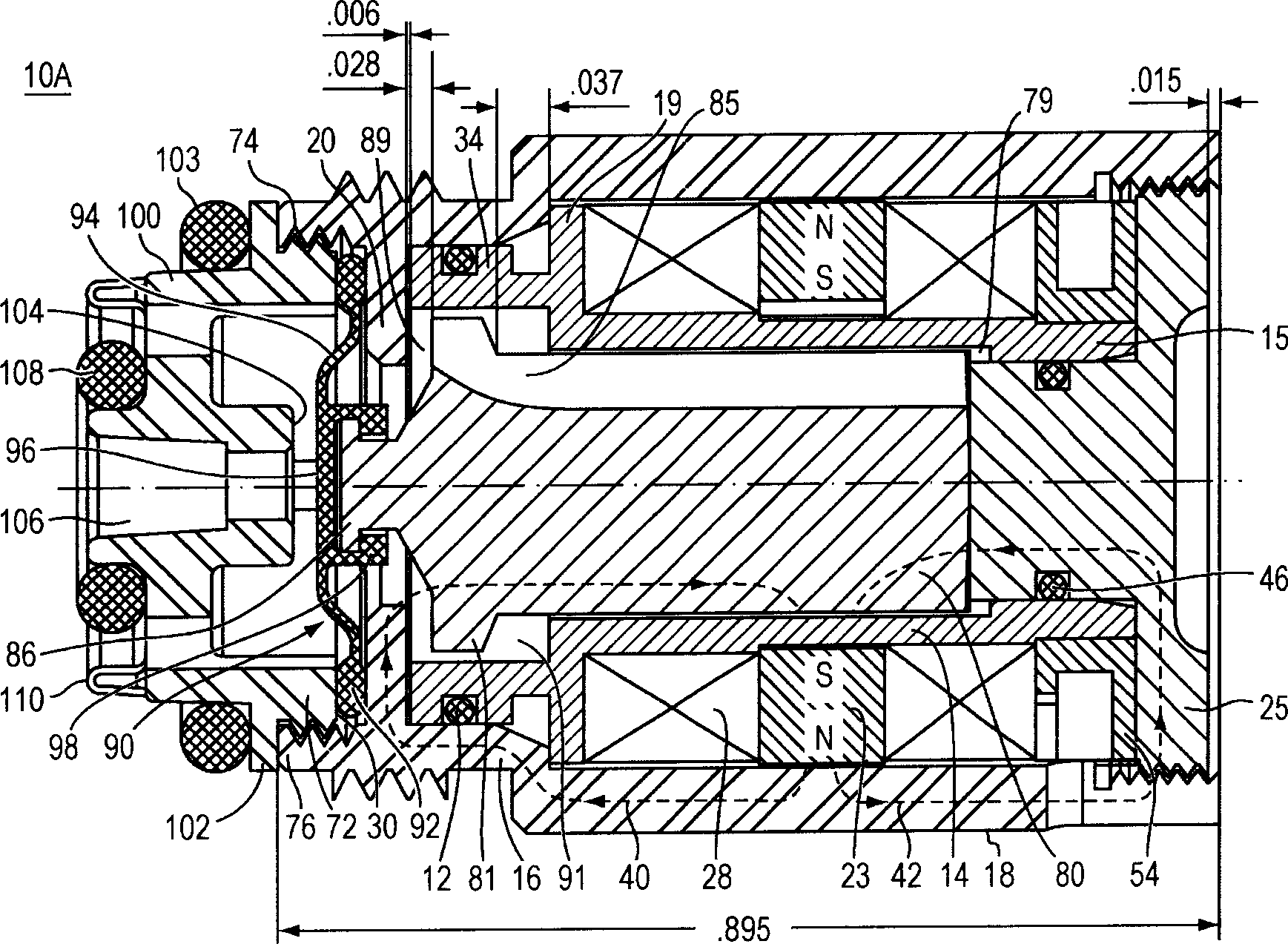 Electromagnetic apparatus and method for controlling fluid flow
