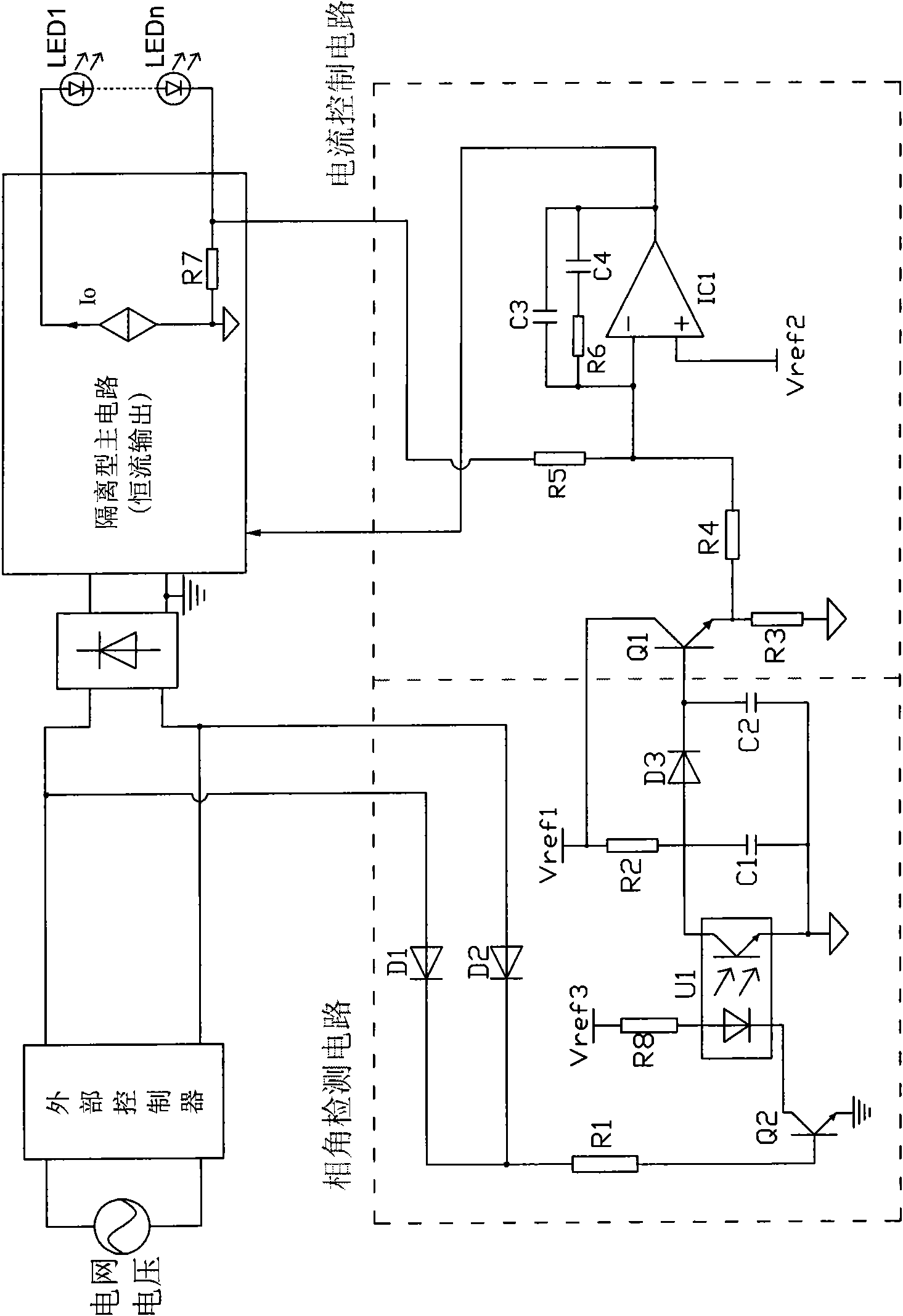 LED drive circuit suitable for controlled silicon light adjustment