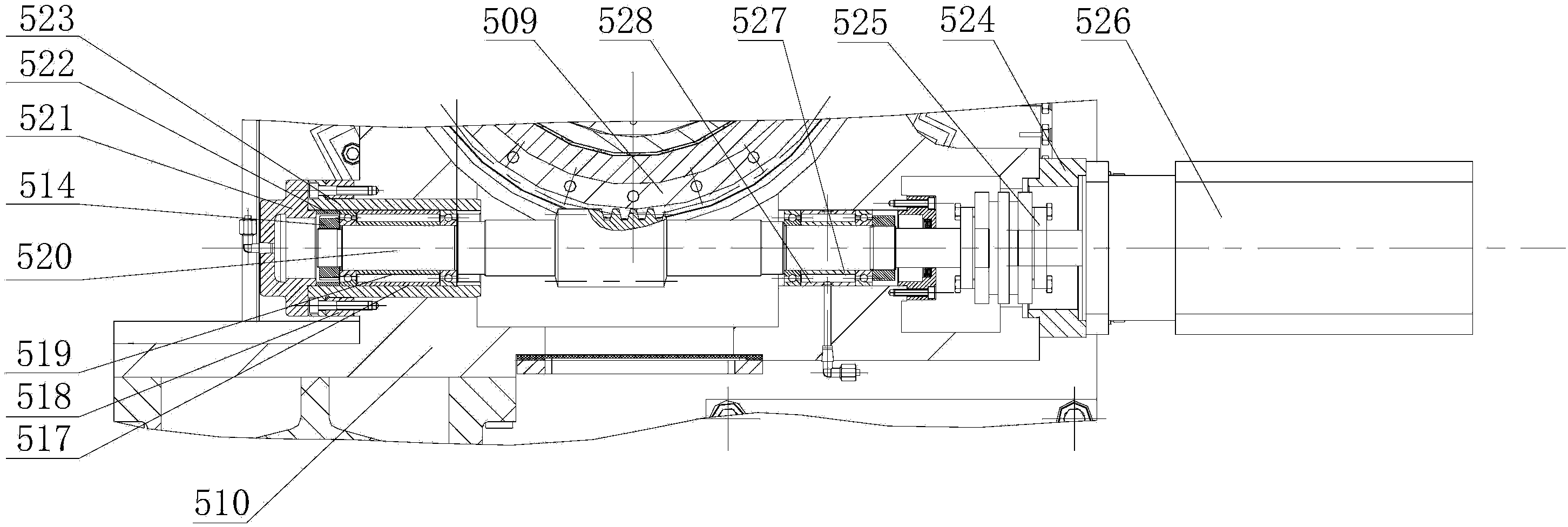 Rotary table transmission device of numerical control spiral bevel gear milling machine