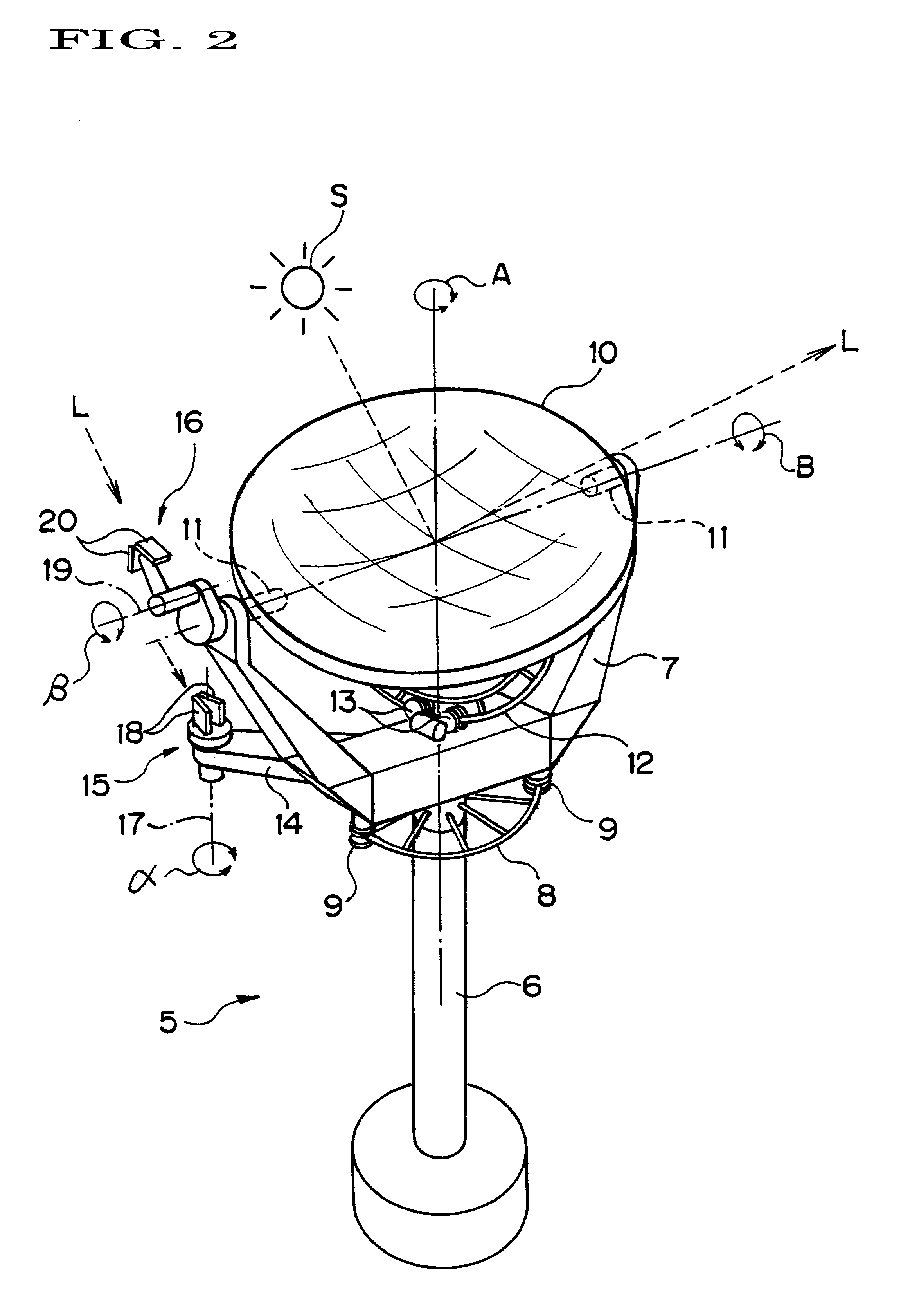 Heliostat for sunlight collecting system