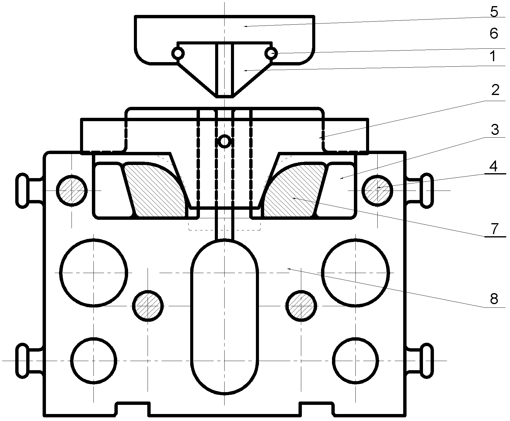 Die bending and forging finishing process of crank blank of low-speed diesel engine