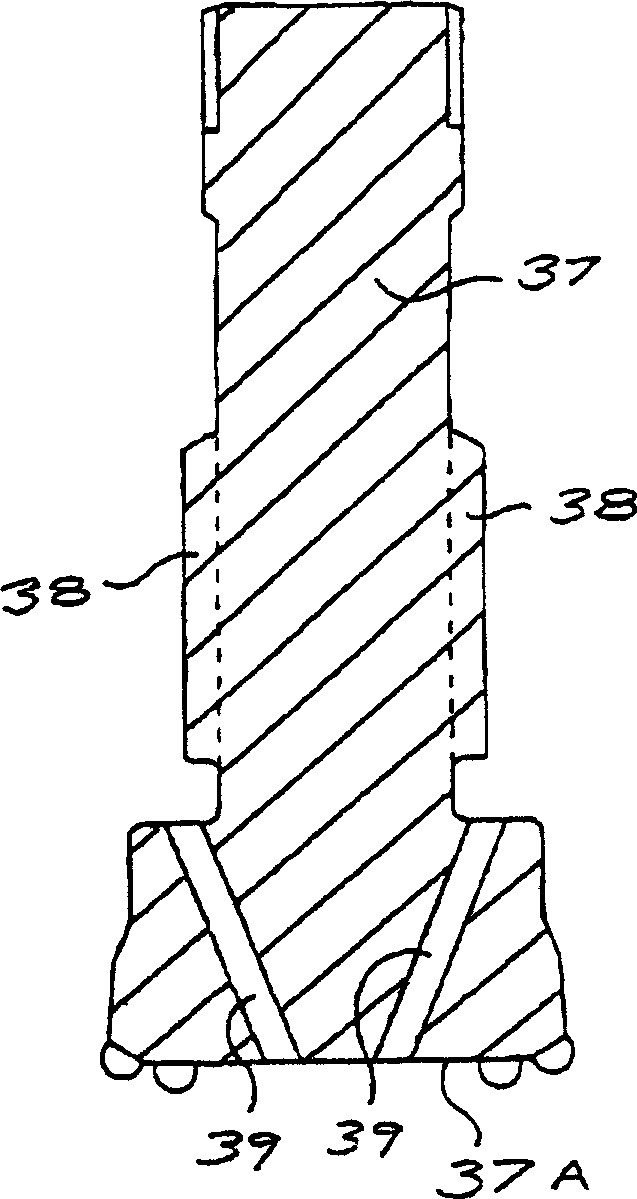 Submerged hole driller component element