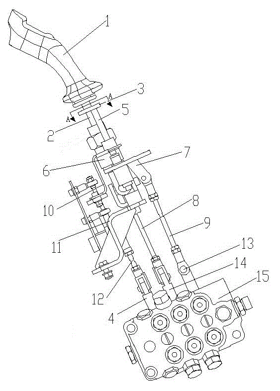 Multi-connecting-rod type multi-way valve operation mechanism