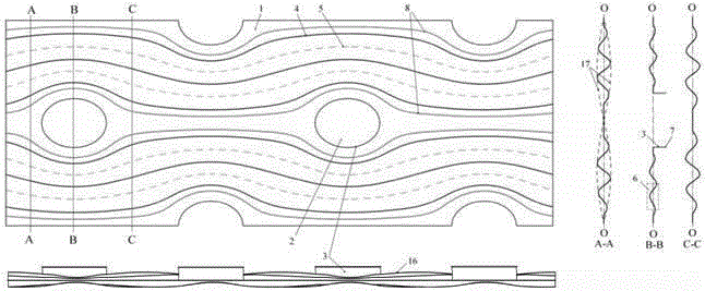 Elliptical tube-and-fin heat exchanger with streamlined variable-amplitude sine/cosine corrugated fins