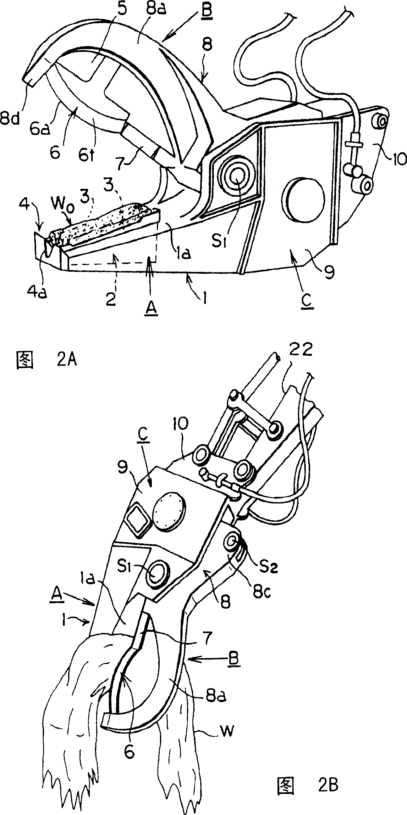 Device and method for cutting industrial waste
