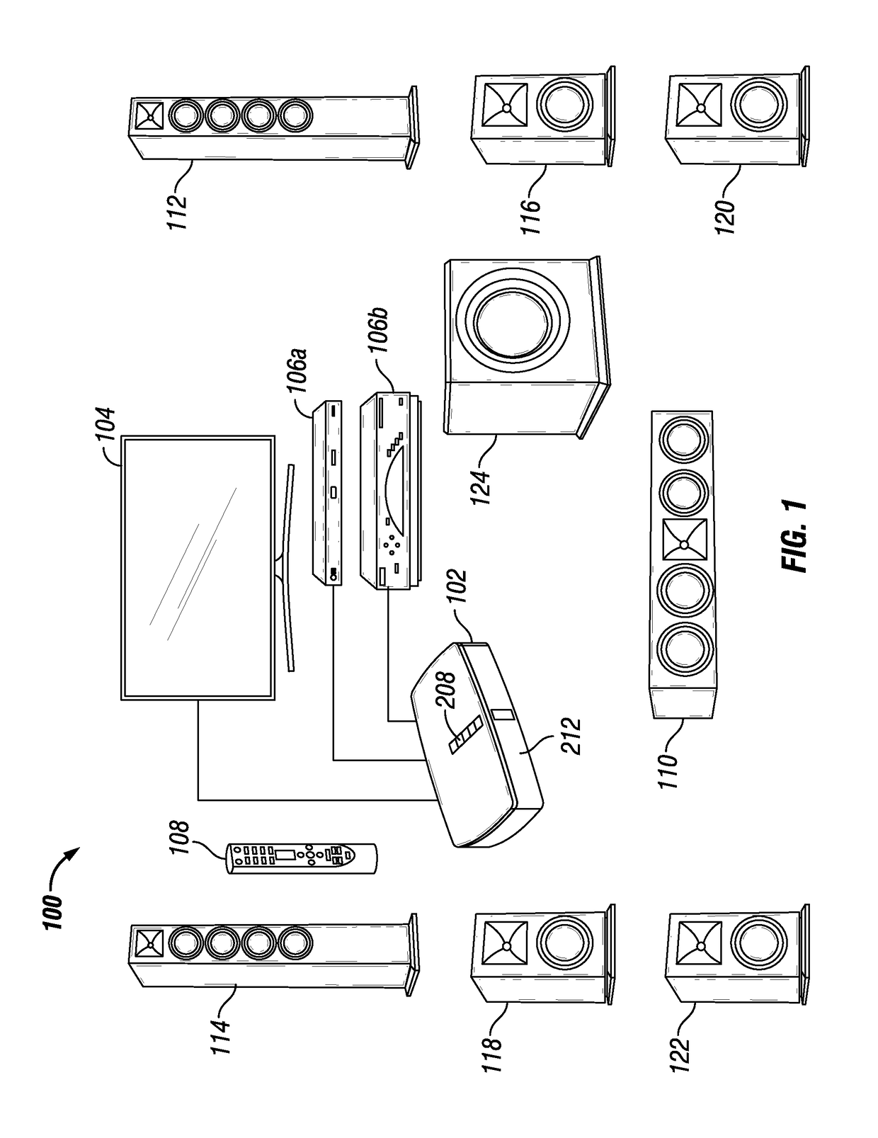 Bass management for home theater speaker system and hub