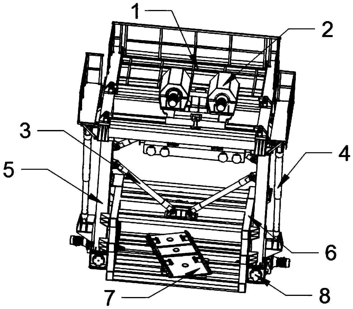 Connecting structure of main beam and supporting legs of bridge girder erection machine
