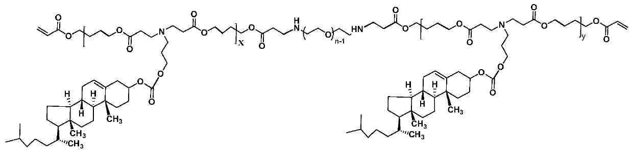 A kind of cholesterol-grafted pH-responsive tri-block amphiphilic copolymer and its preparation method and application