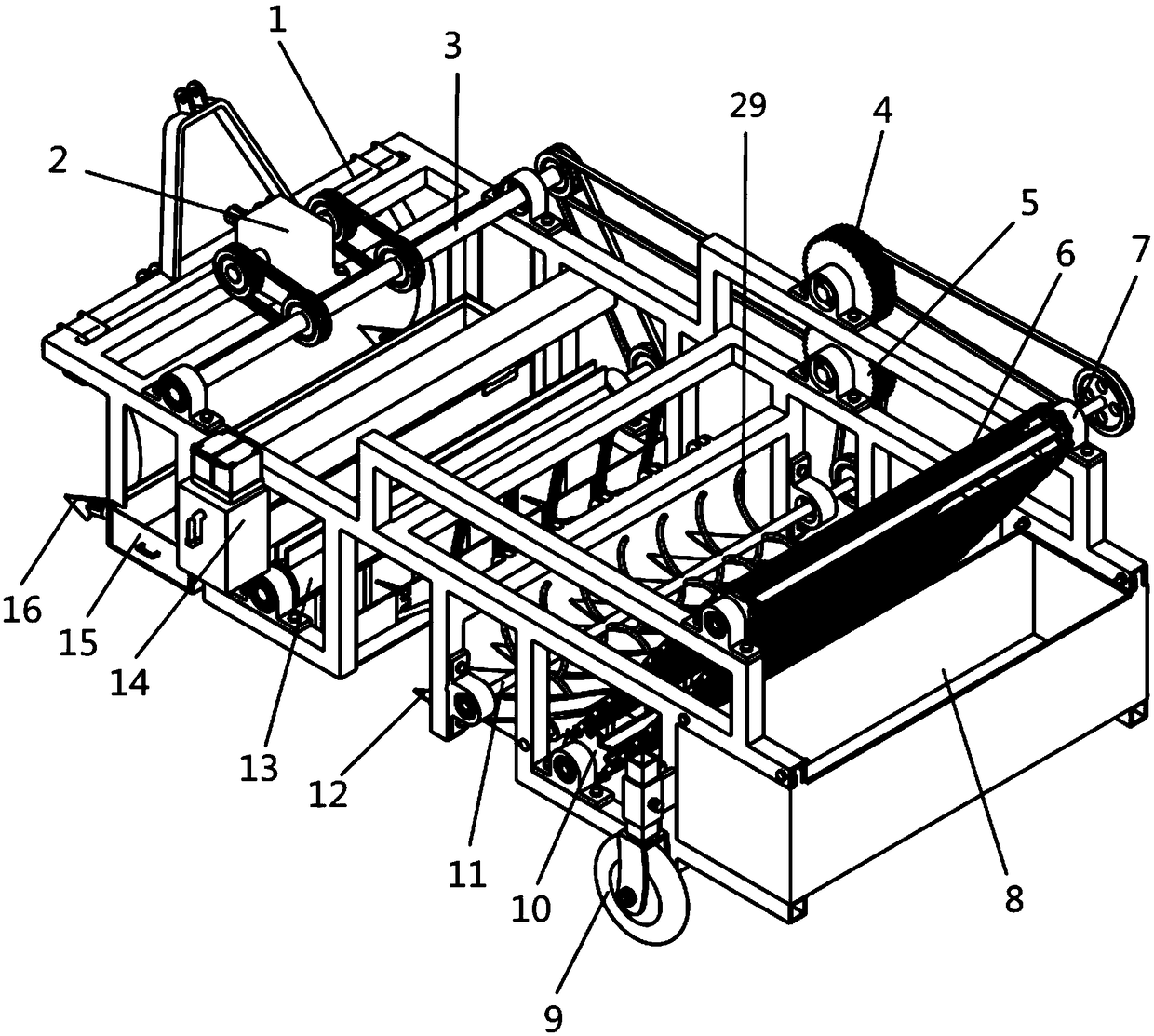 Residual film picking and root stubble collecting machine for corn field