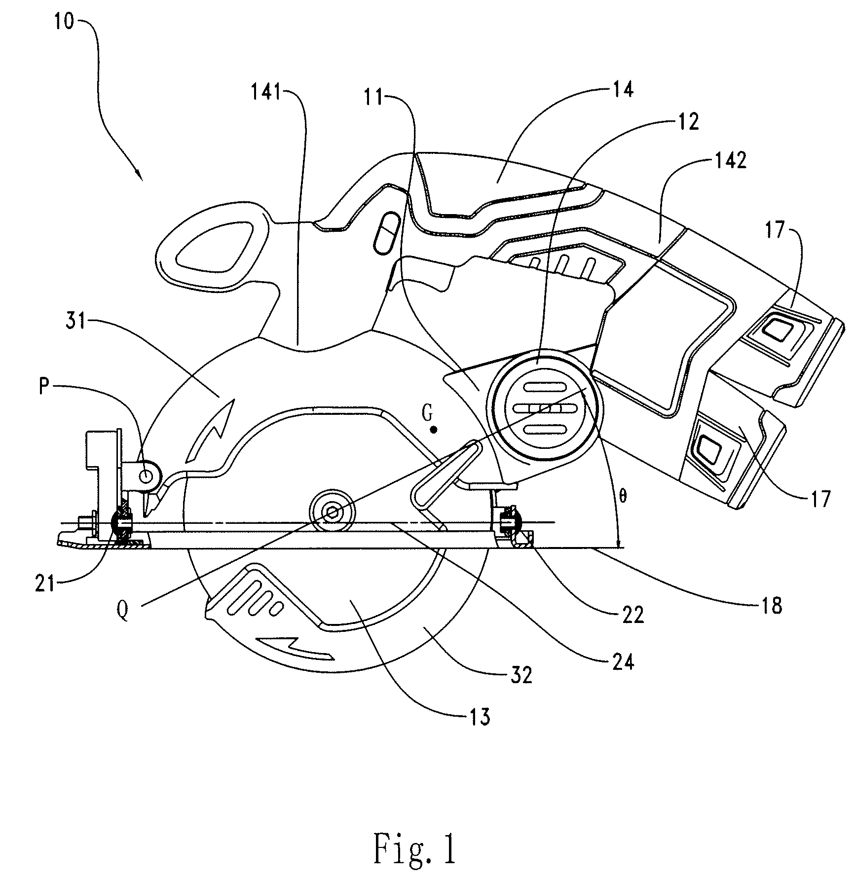 Circular saw having a direct current power supply