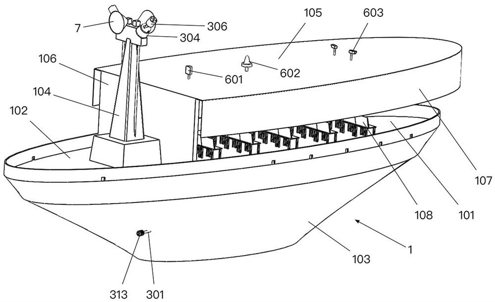 Unmanned ship for watering