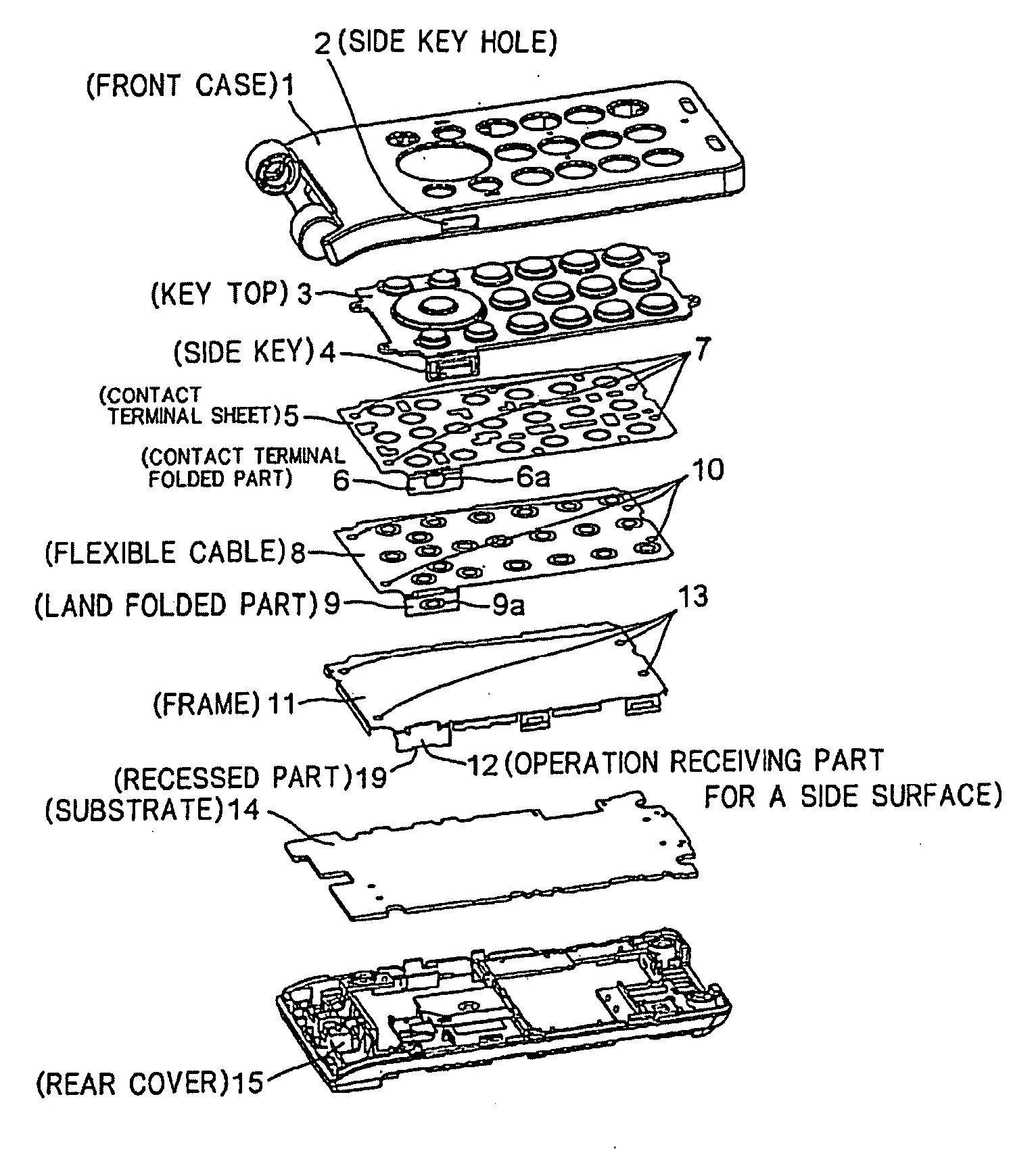 Operating device, information processing terminal including the operating device, and assembly method for the operating device and the information processing terminal