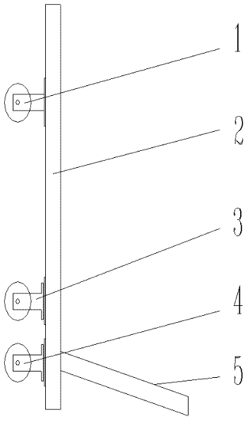 Flat-plate trolley with five wheels