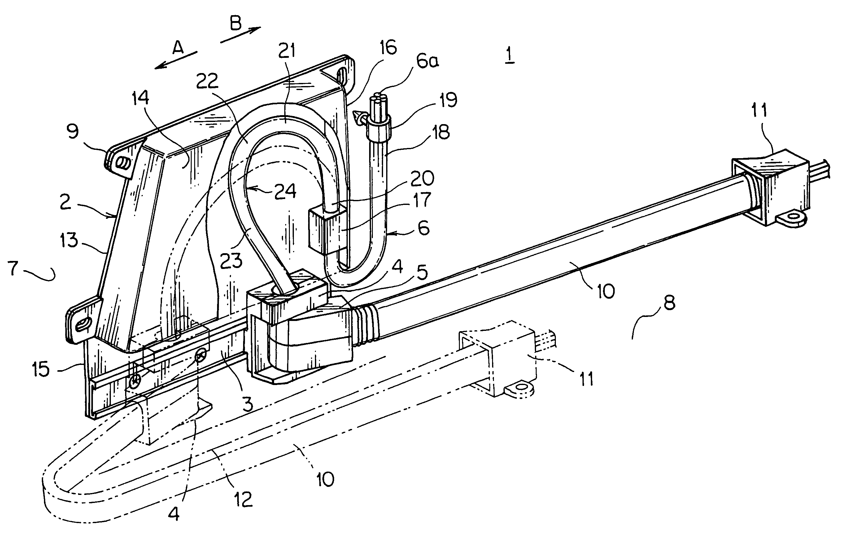 Electric supply device for slide structure