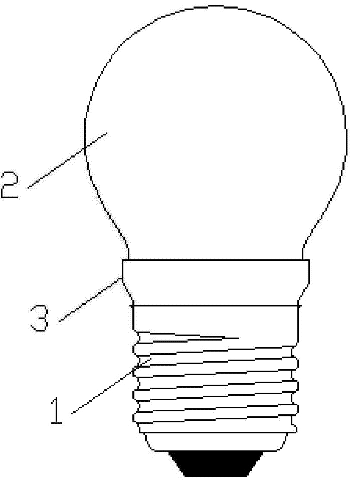 Connection method for glass bulb and lamp cap