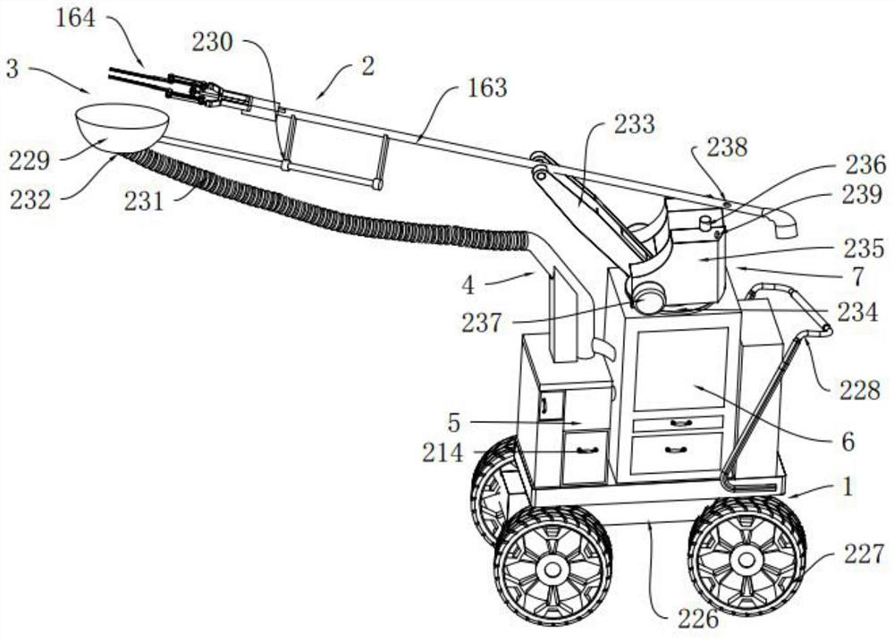 A Wenwan walnut picking light silk peeling cleaning vehicle with all-round spray misalignment