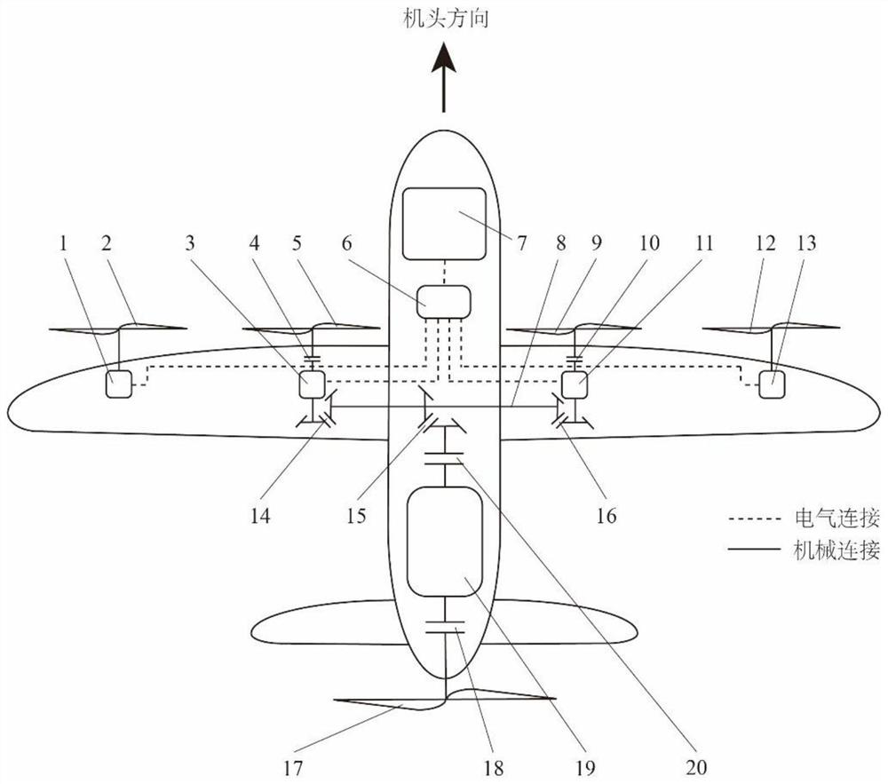 Hybrid power system for fixed-wing unmanned aerial vehicle and propelling method